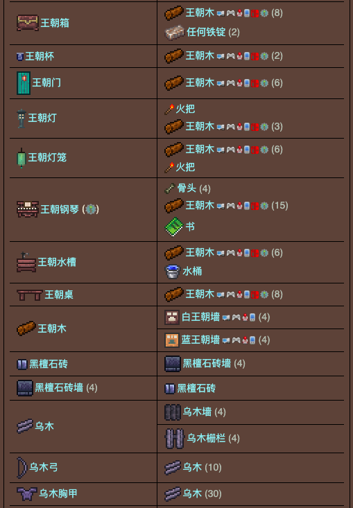 泰拉瑞亚原版百科泰拉瑞亚工作台合成表 泰拉瑞亚工作台怎么用配图