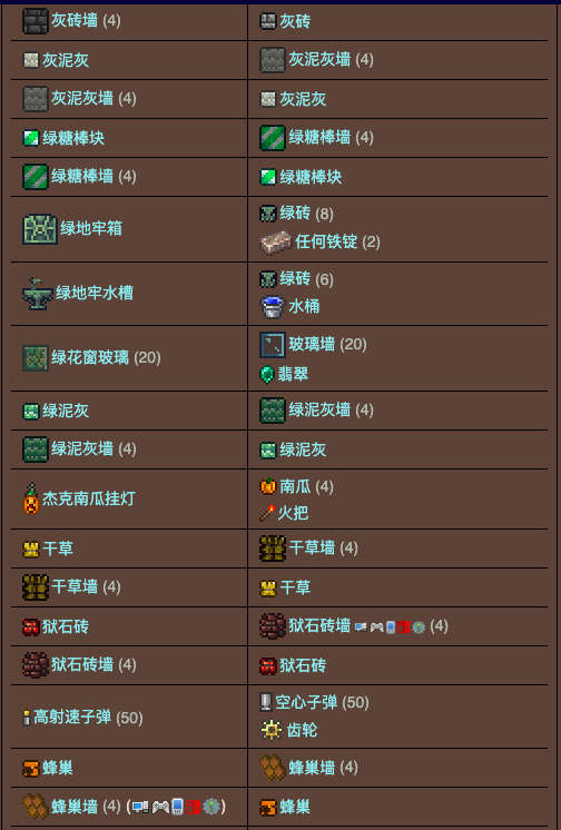 泰拉瑞亚原版百科泰拉瑞亚工作台合成表 泰拉瑞亚工作台怎么用配图