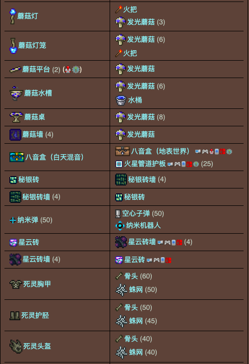 泰拉瑞亚原版百科泰拉瑞亚工作台合成表 泰拉瑞亚工作台怎么用配图