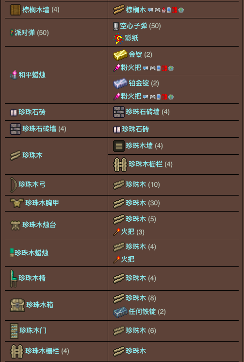 泰拉瑞亚原版百科泰拉瑞亚工作台合成表 泰拉瑞亚工作台怎么用配图