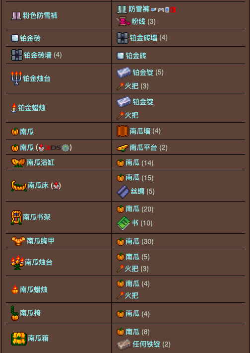 泰拉瑞亚原版百科泰拉瑞亚工作台合成表 泰拉瑞亚工作台怎么用配图