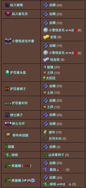 泰拉瑞亚原版百科泰拉瑞亚织布机合成表大全 泰拉瑞亚织布机怎么做配图