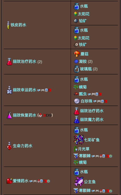 泰拉瑞亚原版百科泰拉瑞亚炼药桌合成表大全 泰拉瑞亚炼药桌怎么用配图