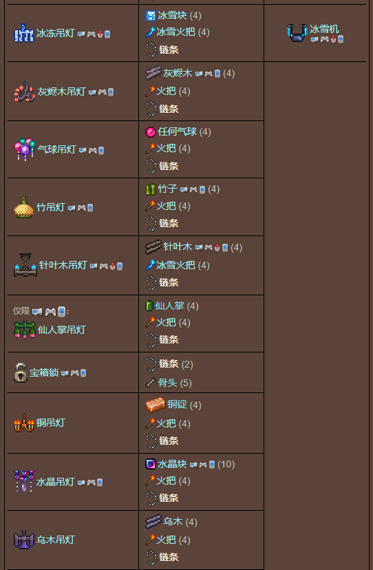 泰拉瑞亚原版百科泰拉瑞亚链条怎么得怎么合成配图