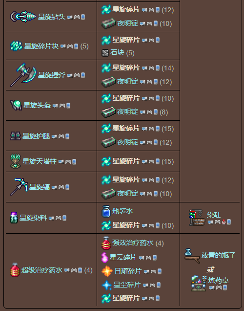 泰拉瑞亚原版百科泰拉瑞亚星旋碎片有什么用怎么获得 星旋碎片可以做啥配图