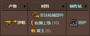 泰拉瑞亚原版百科泰拉瑞亚沙枪的弹药是什么 沙枪怎么合成获得配图