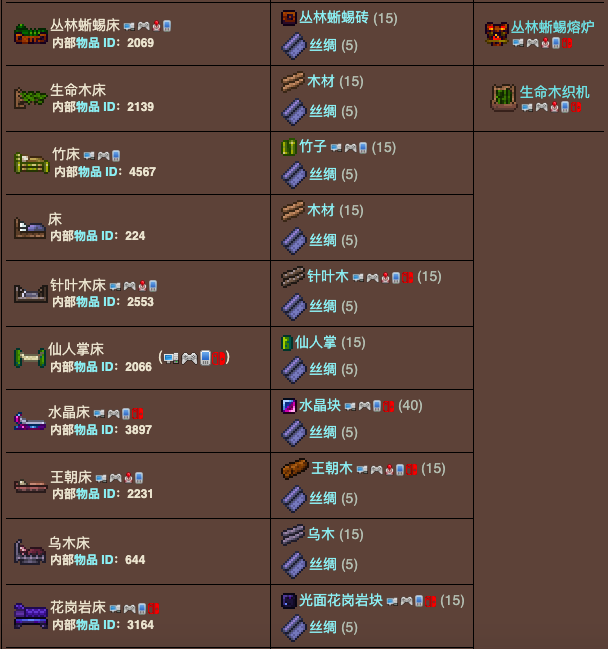 泰拉瑞亚原版百科泰拉瑞亚床怎么做有什么用 床怎么设置复活点配图