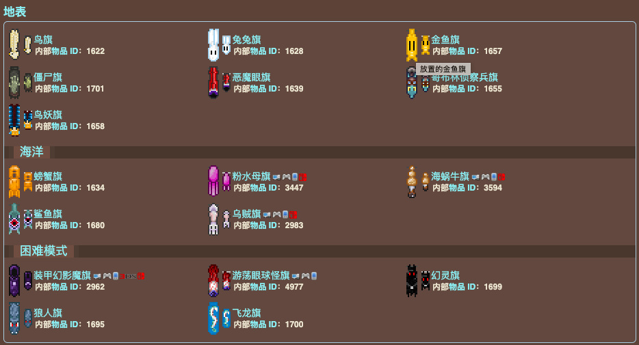 泰拉瑞亚原版百科泰拉瑞亚敌怪旗有什么作用 敌怪旗大全配图 泰拉瑞亚原版百科泰拉瑞亚敌怪旗有什么作用 敌怪旗大全配图