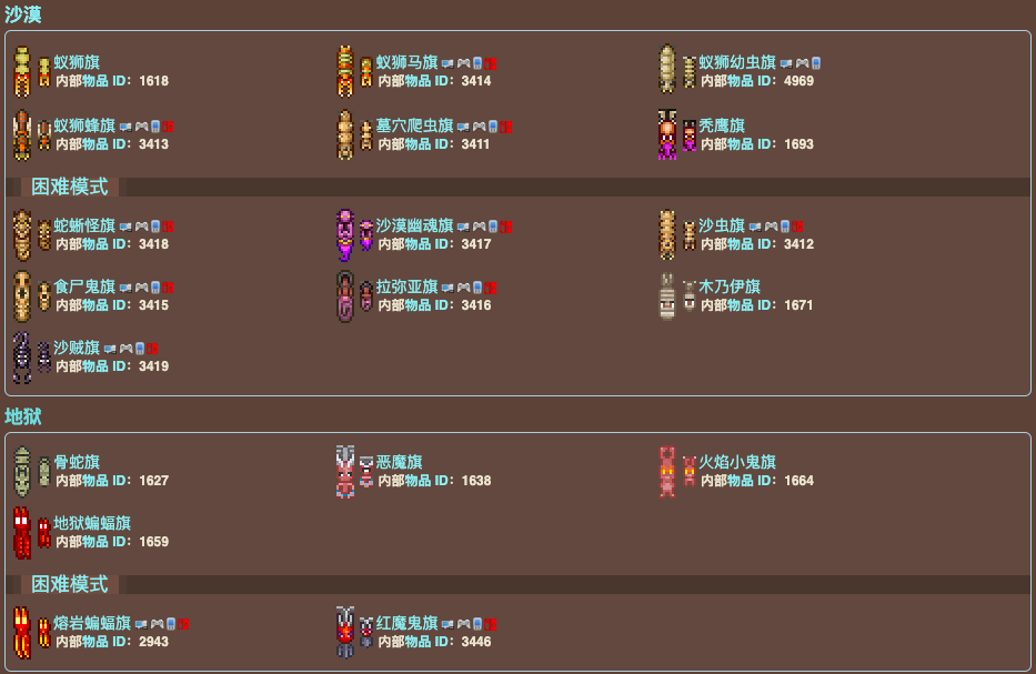 泰拉瑞亚原版百科泰拉瑞亚敌怪旗有什么作用 敌怪旗大全配图 泰拉瑞亚原版百科泰拉瑞亚敌怪旗有什么作用 敌怪旗大全配图