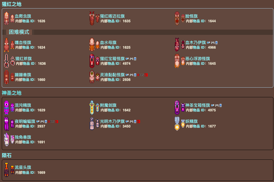 泰拉瑞亚原版百科泰拉瑞亚敌怪旗有什么作用 敌怪旗大全配图 泰拉瑞亚原版百科泰拉瑞亚敌怪旗有什么作用 敌怪旗大全配图