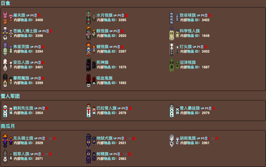 泰拉瑞亚原版百科泰拉瑞亚敌怪旗有什么作用 敌怪旗大全配图 泰拉瑞亚原版百科泰拉瑞亚敌怪旗有什么作用 敌怪旗大全配图