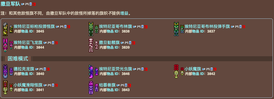 泰拉瑞亚原版百科泰拉瑞亚敌怪旗有什么作用 敌怪旗大全配图 泰拉瑞亚原版百科泰拉瑞亚敌怪旗有什么作用 敌怪旗大全配图