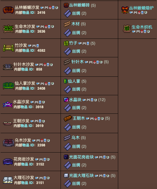 泰拉瑞亚原版百科泰拉瑞亚沙发怎么做 沙发有什么用配图