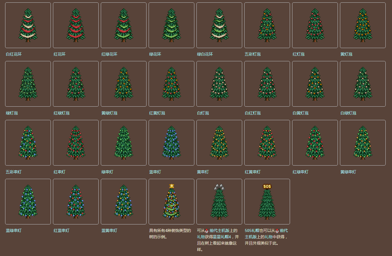 泰拉瑞亚原版百科泰拉瑞亚圣诞树怎么装饰 圣诞树有什么用配图