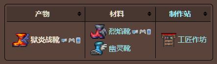 泰拉瑞亚原版百科泰拉瑞亚地狱火战靴合成表  狱炎战靴（狱炎花纹）怎么合成配图
